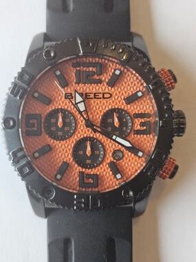 🥸Breed Double Agent Chronograph Watch - Orange Dial (As-Is / Read Description)